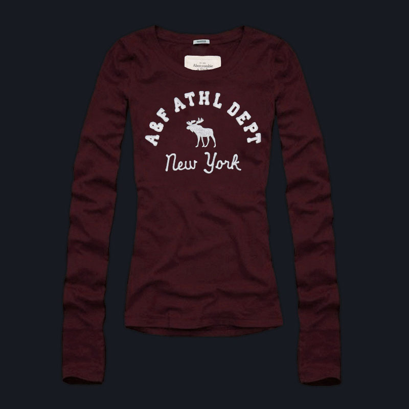 Abercrombie Fitch Mujeres De Cuello Redondo Largo Remera AF8137